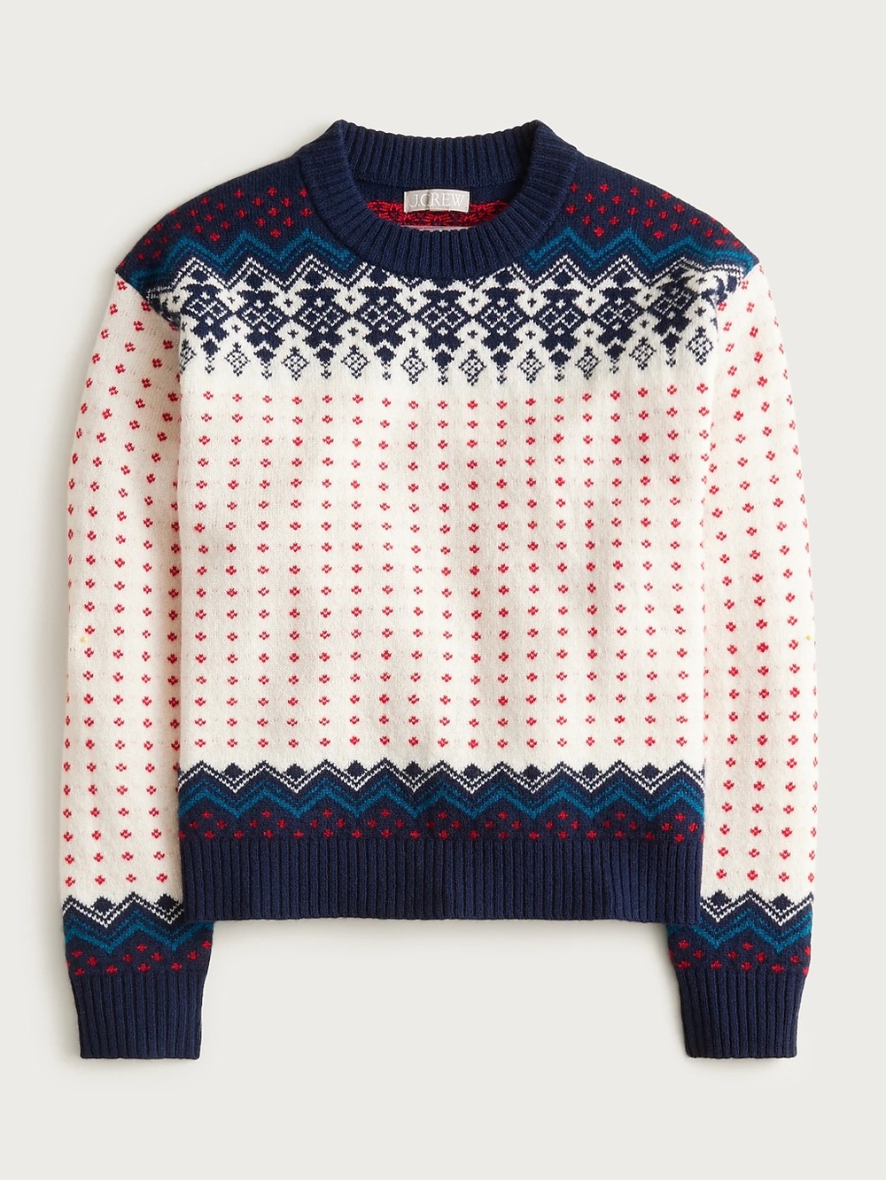 J. Crew size m Fair Isle crewneck sweater in vintage wool 100% lamb’s wool
